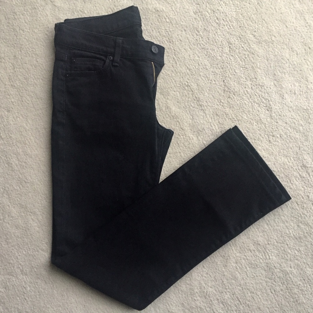 7 for All Mankind Straight Leg Black Ankle Jeans